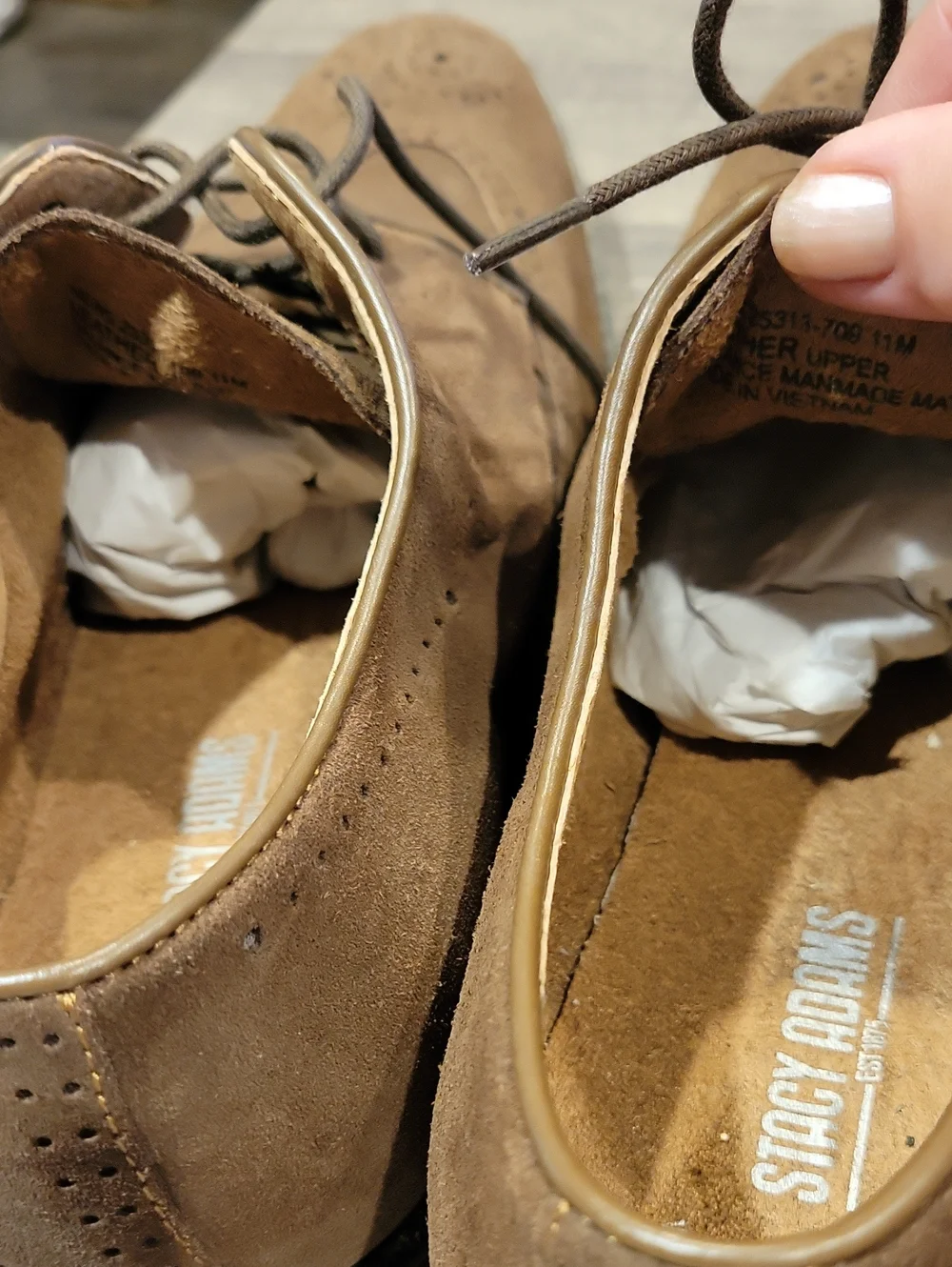 Stacy Adams Dalton Chocolate Suede Leather Wing Tips,Sz. 11 Med.NWT